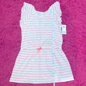 Osh kosh girls stripped pink and light gray dress size 8 with original tag
